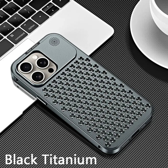 Breathable Perfume Aluminum alloy Heat Dissipation Phone Case For iPhone 16 15 14 13 12 Pro Max Plus Detachable Cover