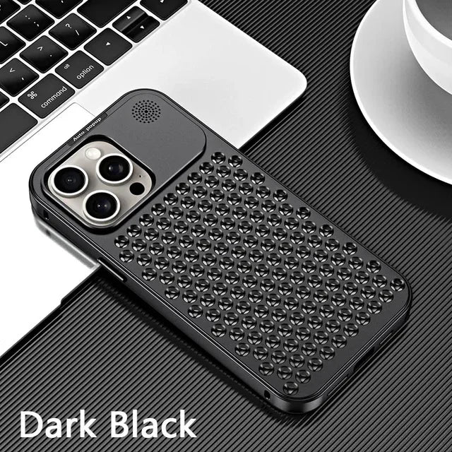 Breathable Perfume Aluminum alloy Heat Dissipation Phone Case For iPhone 16 15 14 13 12 Pro Max Plus Detachable Cover