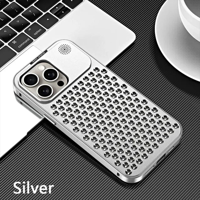 Breathable Perfume Aluminum alloy Heat Dissipation Phone Case For iPhone 16 15 14 13 12 Pro Max Plus Detachable Cover