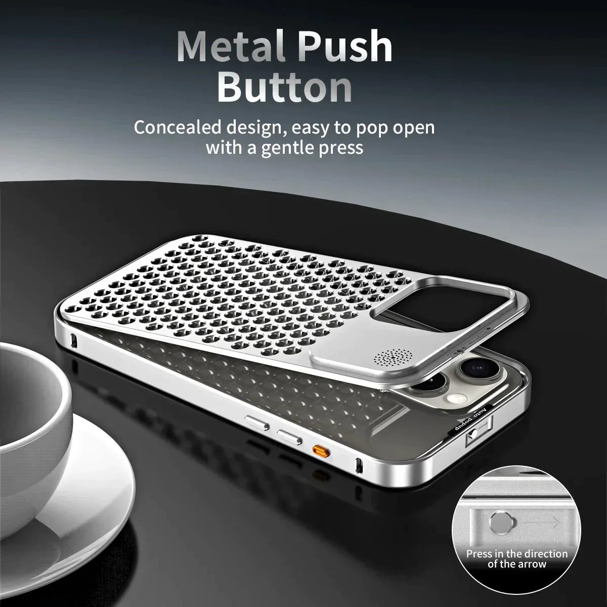 Breathable Perfume Aluminum alloy Heat Dissipation Phone Case For iPhone 16 15 14 13 12 Pro Max Plus Detachable Cover