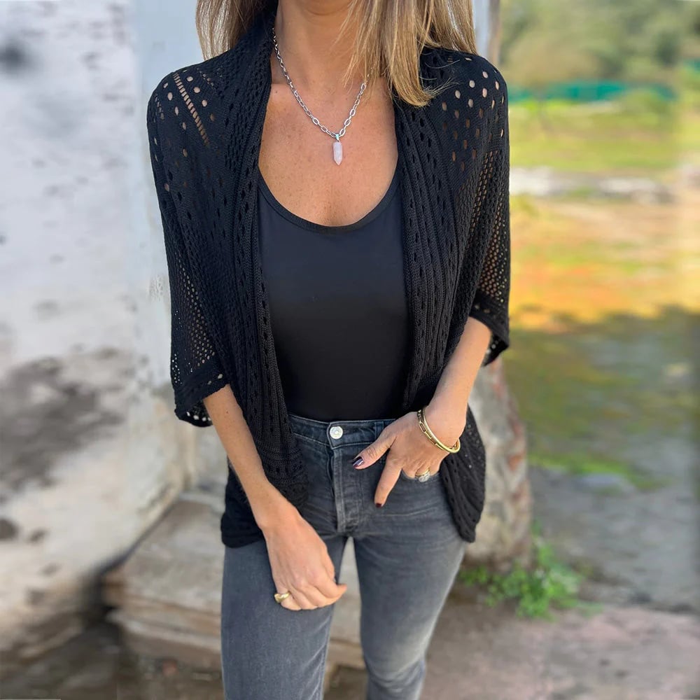 Hollow Half Sleeve Cardigan