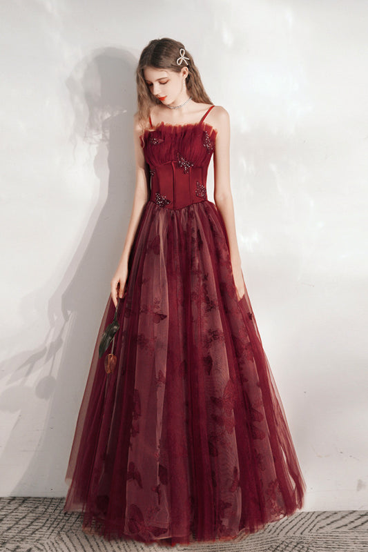 acelimosf™-Red banquet temperament long dress
