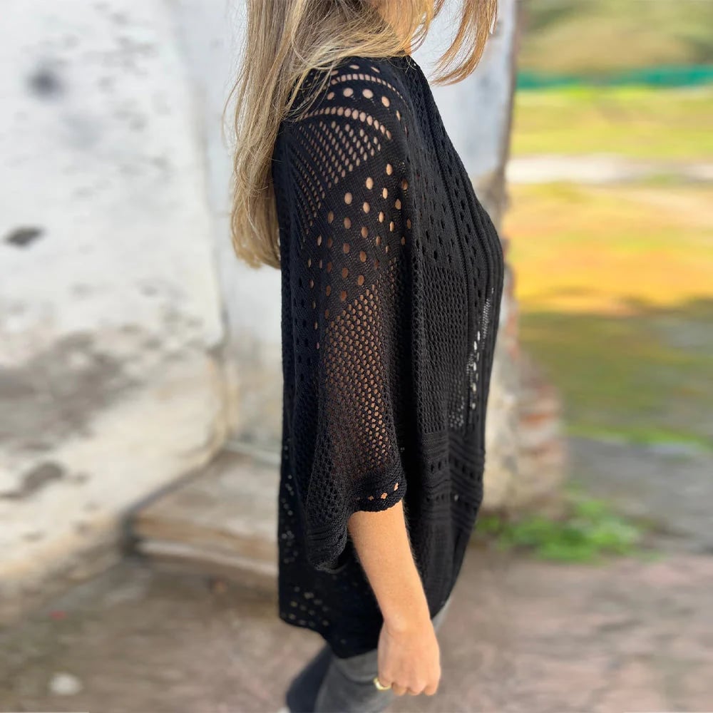 Hollow Half Sleeve Cardigan