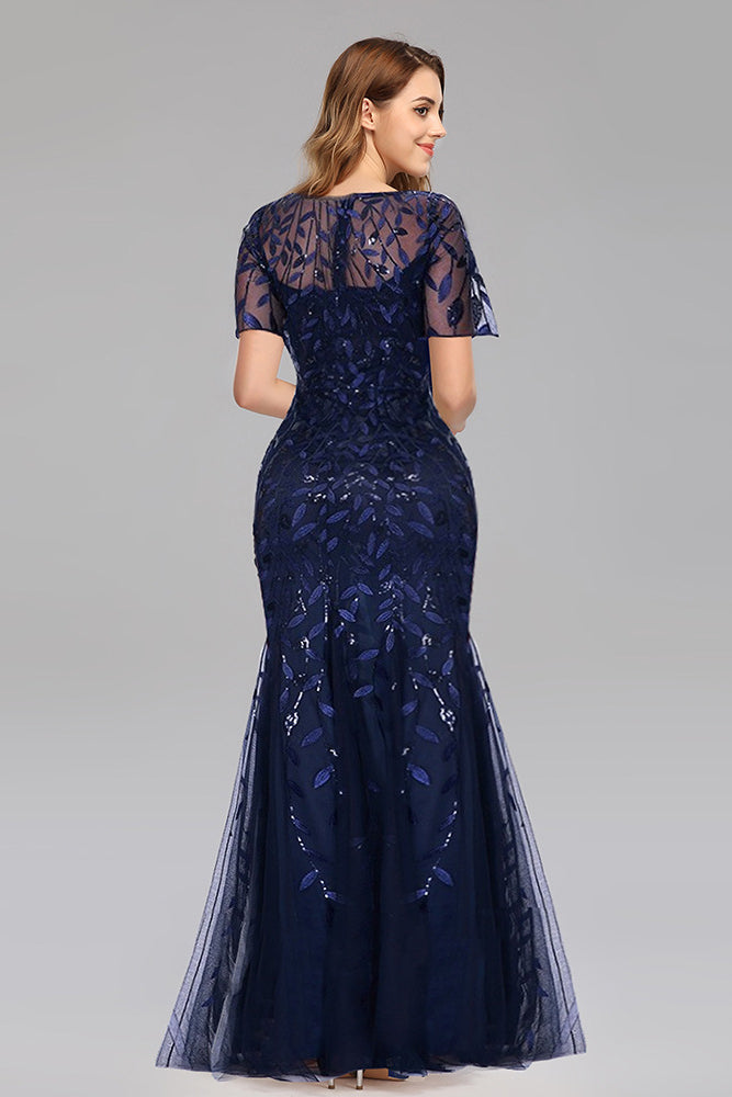 acelimosf™-Slim Fit Mesh Sequin Evening Dress Fishtail Dress