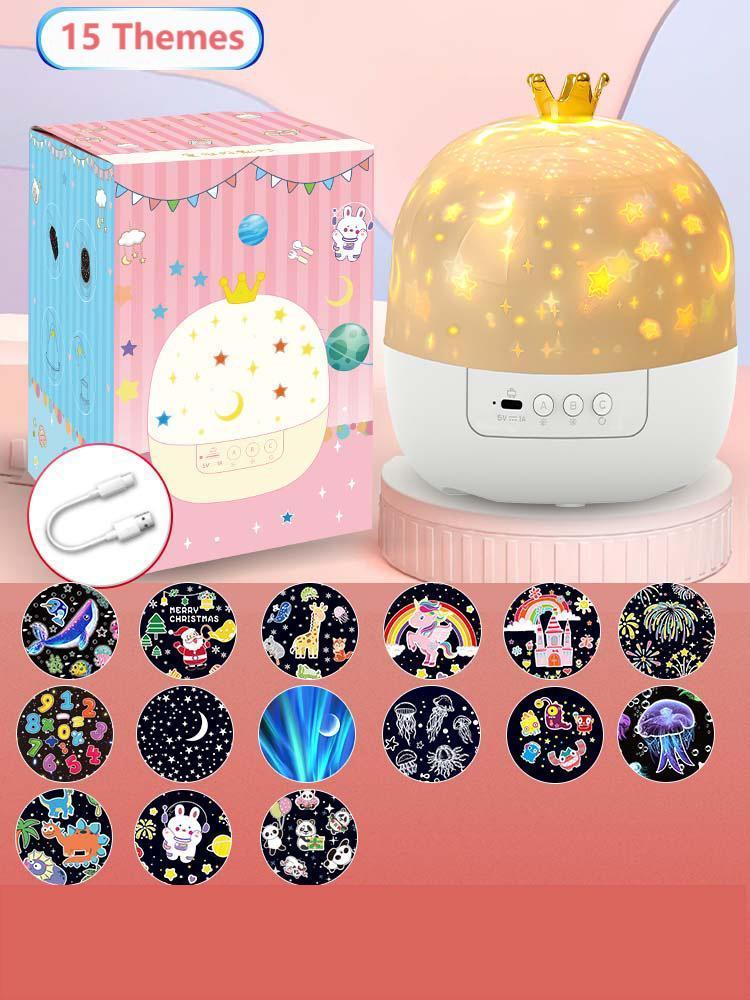 Projector Night Light for Kids 15 Sets of Films🔋Type-C Charging