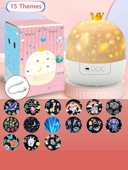 Projector Night Light for Kids 15 Sets of Films🔋Type-C Charging