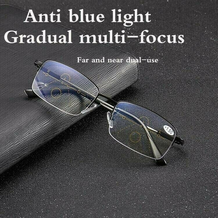 Third Generation Titanium Progressive Far And Near Dual-Use Reading Glasses