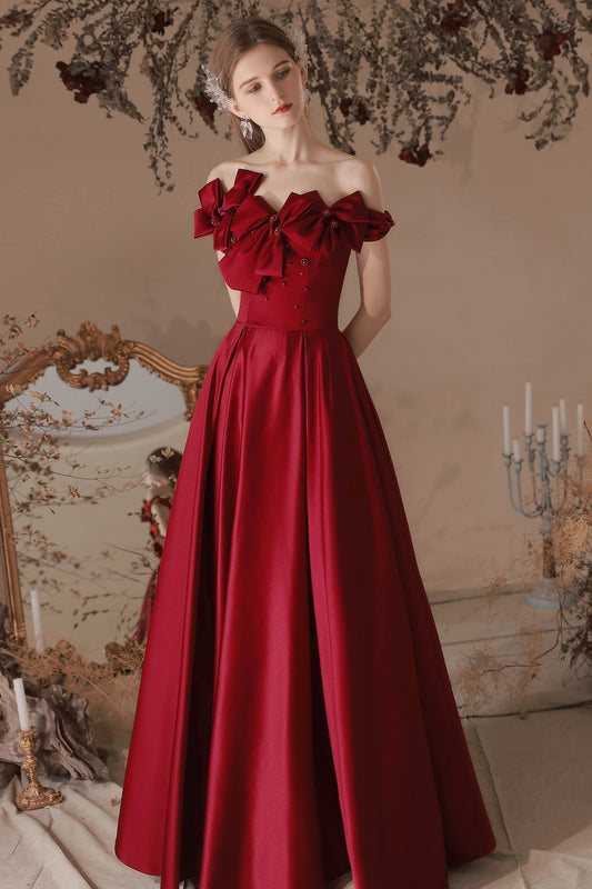 acelimosf™-Wine red evening dress