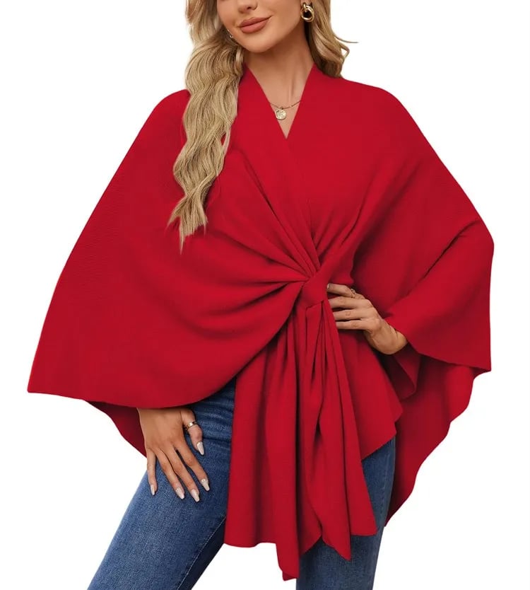Autumn Women's Elegant Shawl Wraps Soft Open Front Poncho Sweater(Buy 2 Free Shipping)