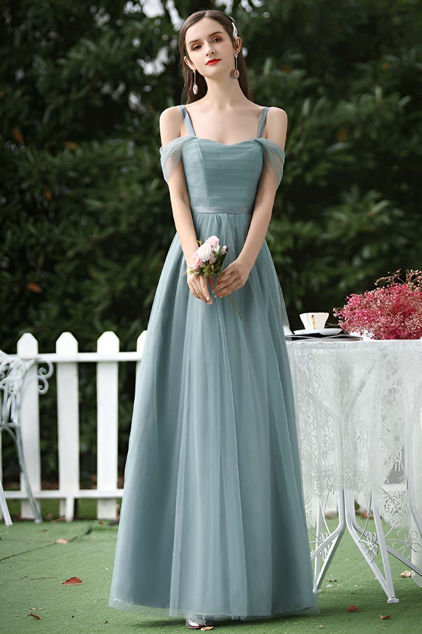 acelimosf™-Flattering Mesh Bridesmaid Dress