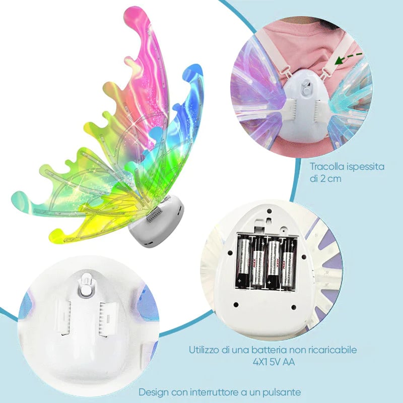 Electric Butterfly Elf Wings with Glowing Lights