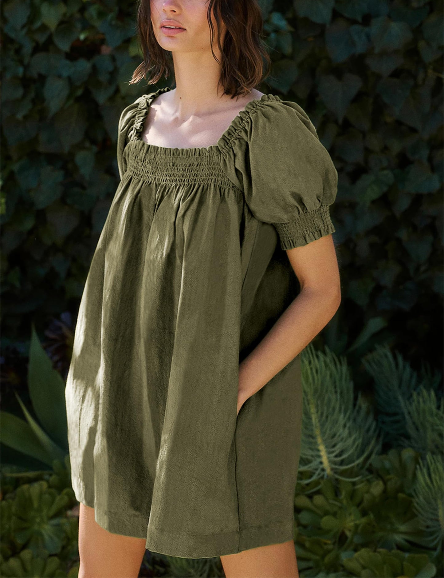 Women's Summer A-Line Mini Dress With Pockets