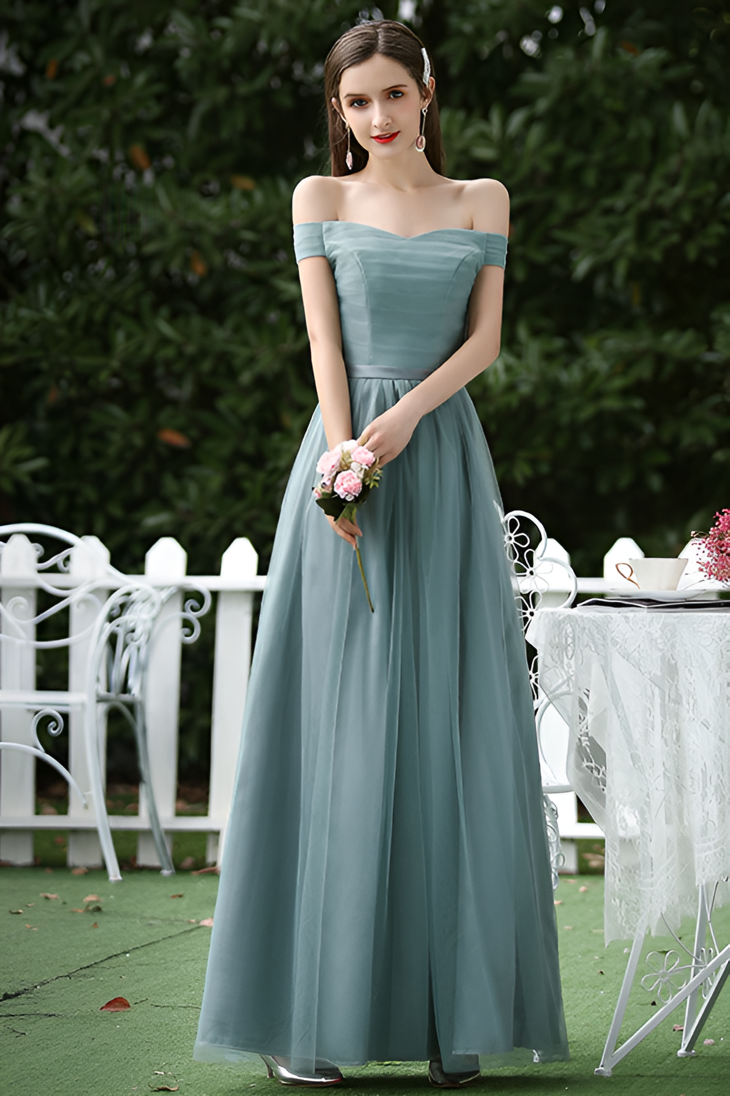 acelimosf™-Flattering Mesh Bridesmaid Dress