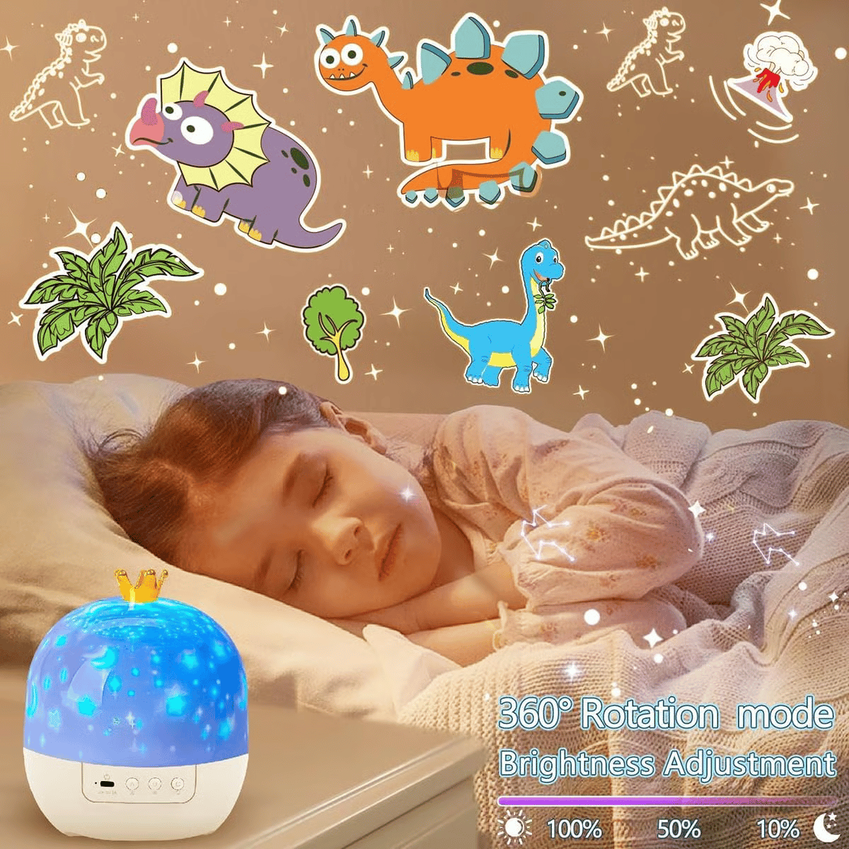 Projector Night Light for Kids 15 Sets of Films🔋Type-C Charging