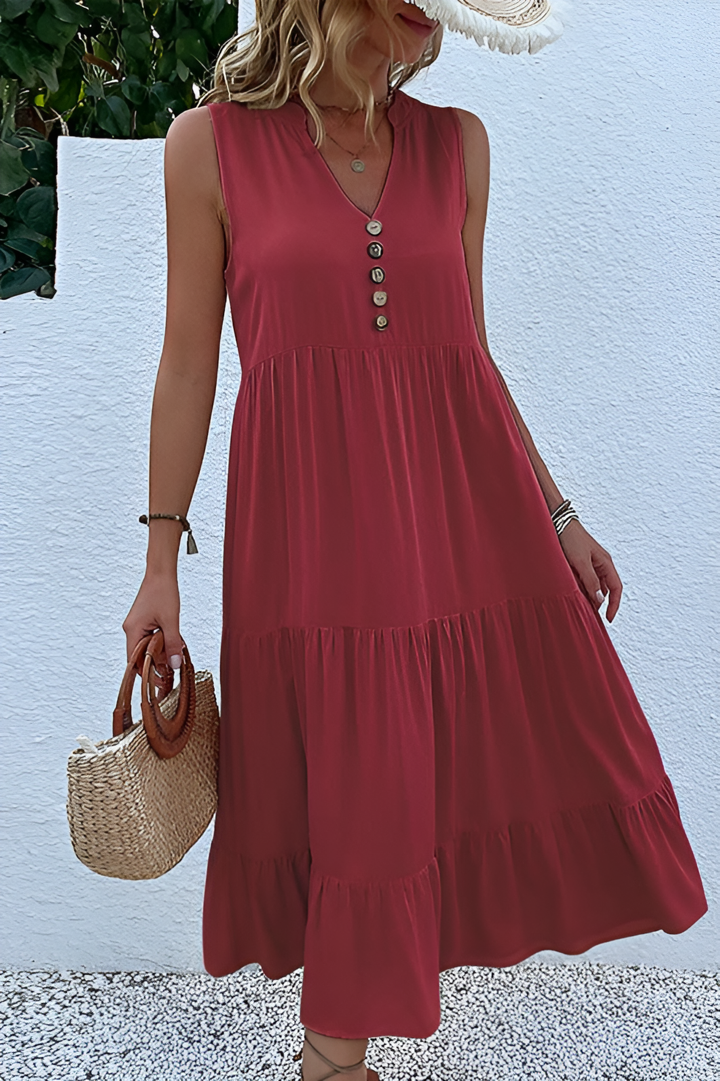 acelimosf™-Sleeveless loose casual solid color dress