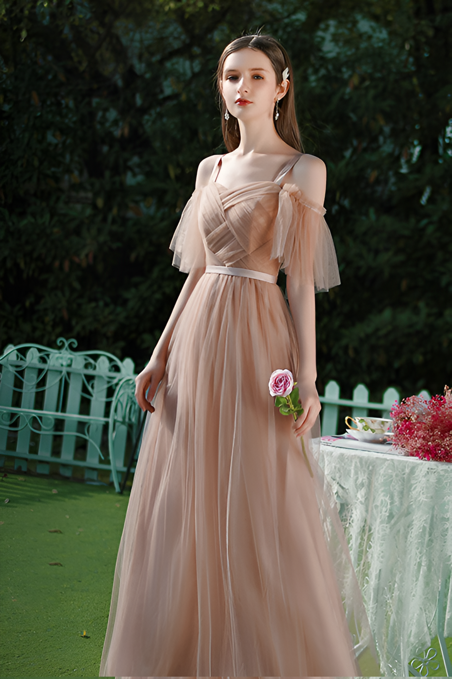 acelimosf™-Stunning Mesh Bridesmaid Dress