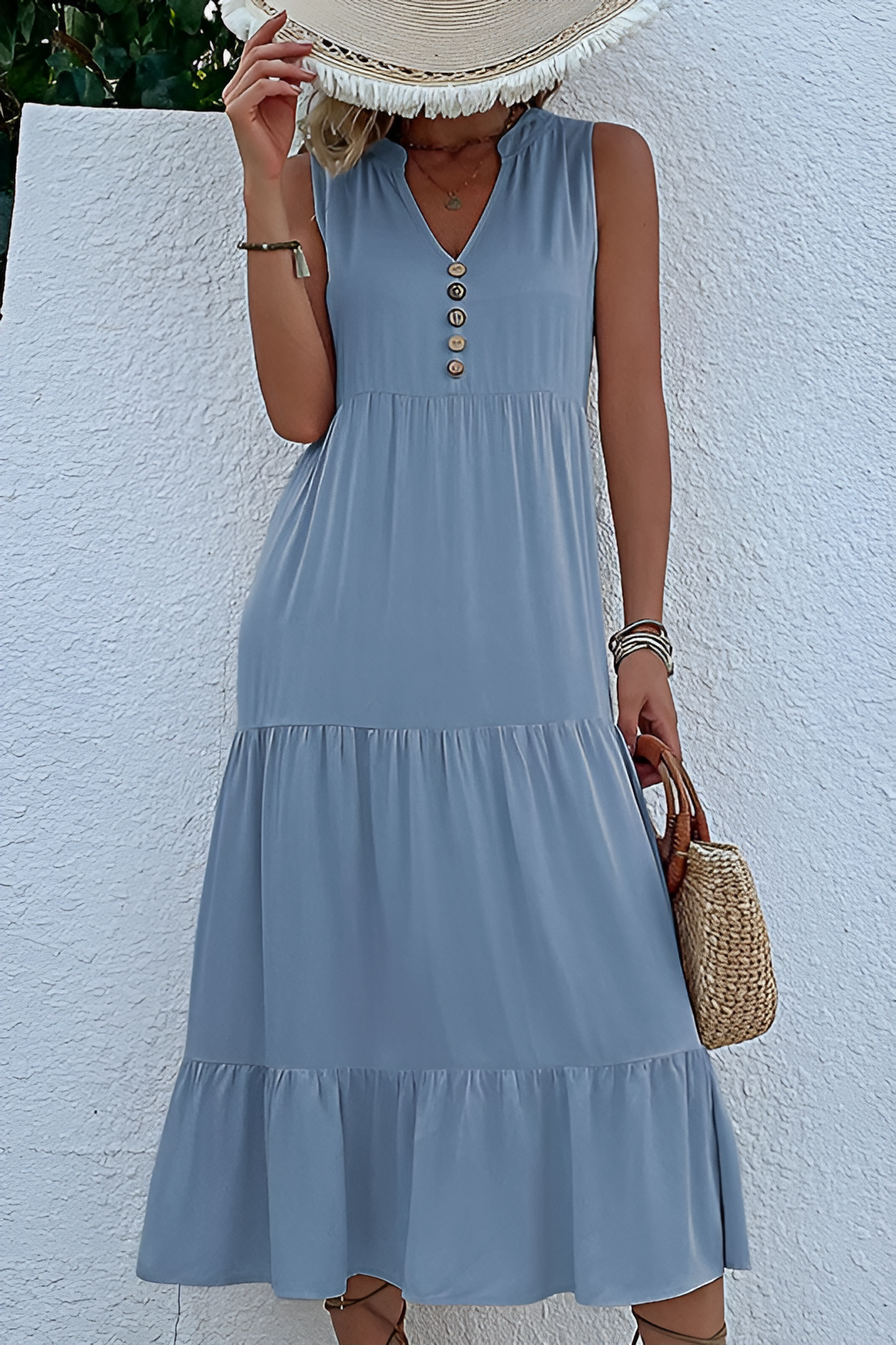 acelimosf™-Sleeveless loose casual solid color dress