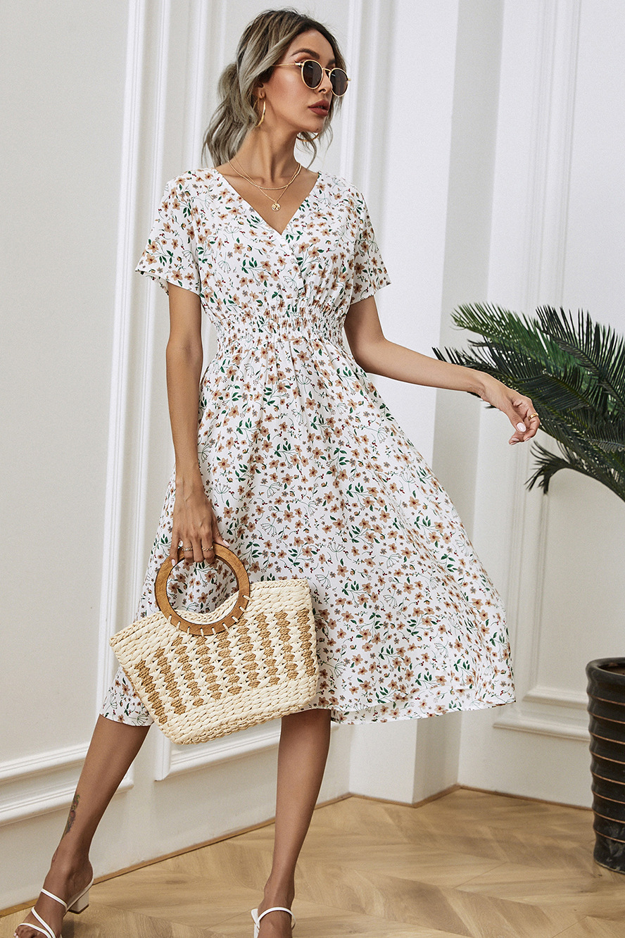 acelimosf™-Small floral print short sleeve dress