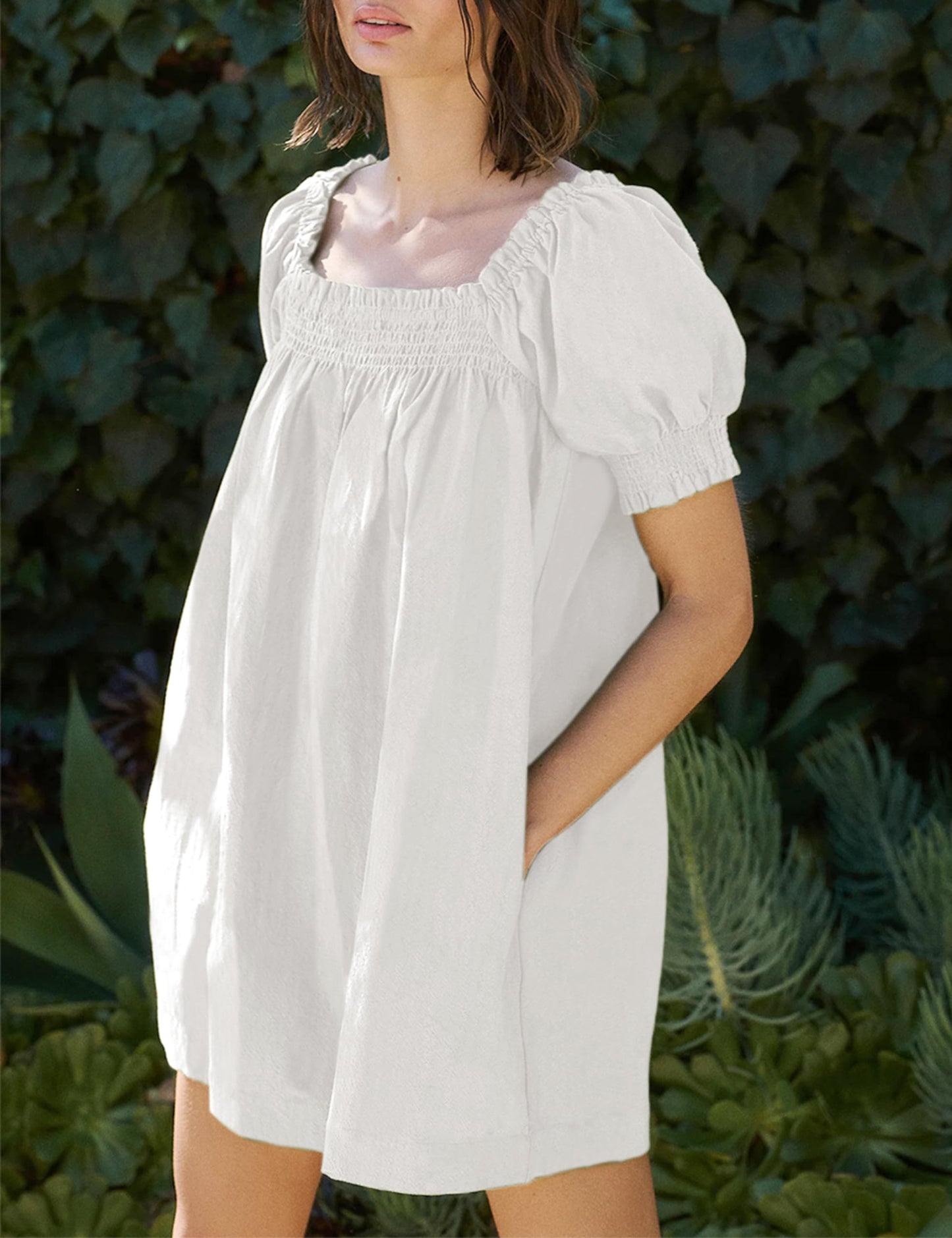 Women's Summer A-Line Mini Dress With Pockets