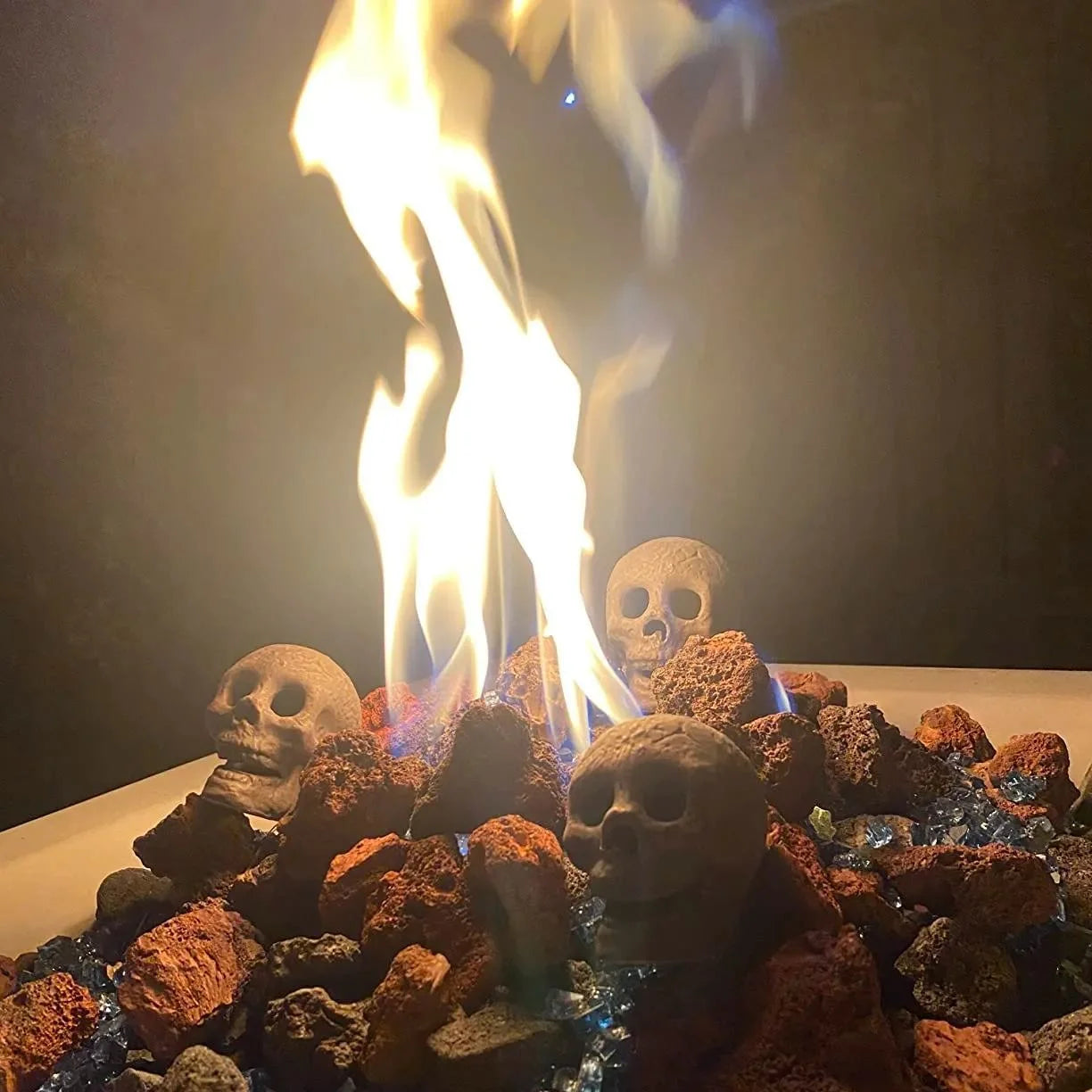 Ceramic Fireproof Fire Pit Skull