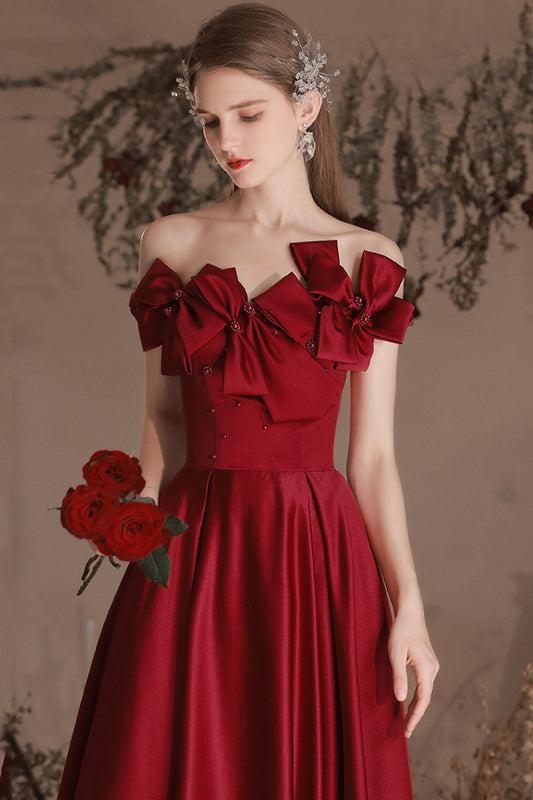 acelimosf™-Wine red evening dress