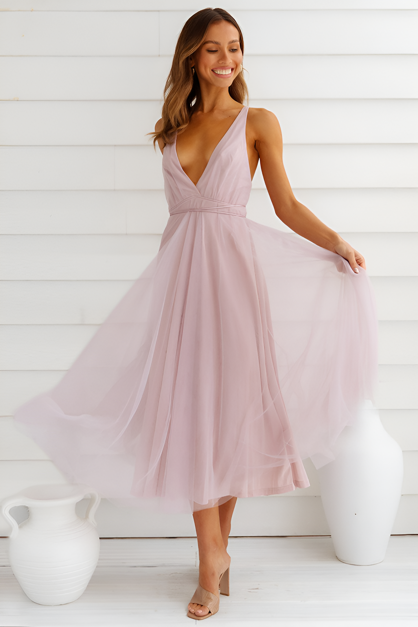 acelimosf™-Sexy mesh flowing dress bridesmaid dress