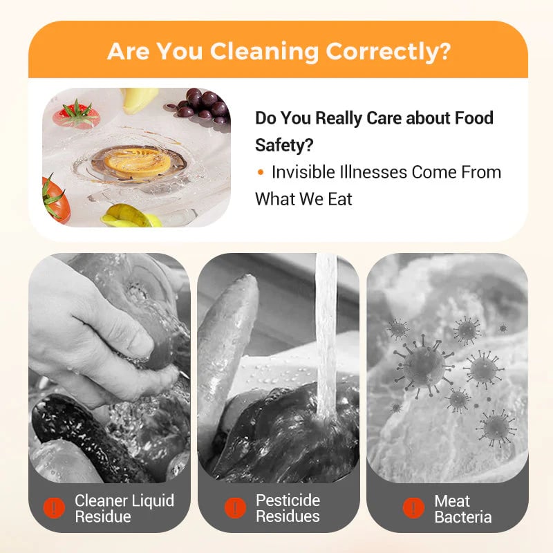 🎉Wireless Waterproof Portable Food Cleaner & Purifier🍉🥬