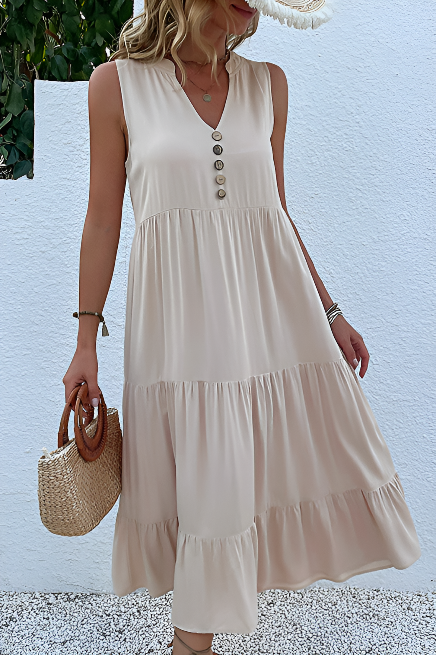 acelimosf™-Sleeveless loose casual solid color dress