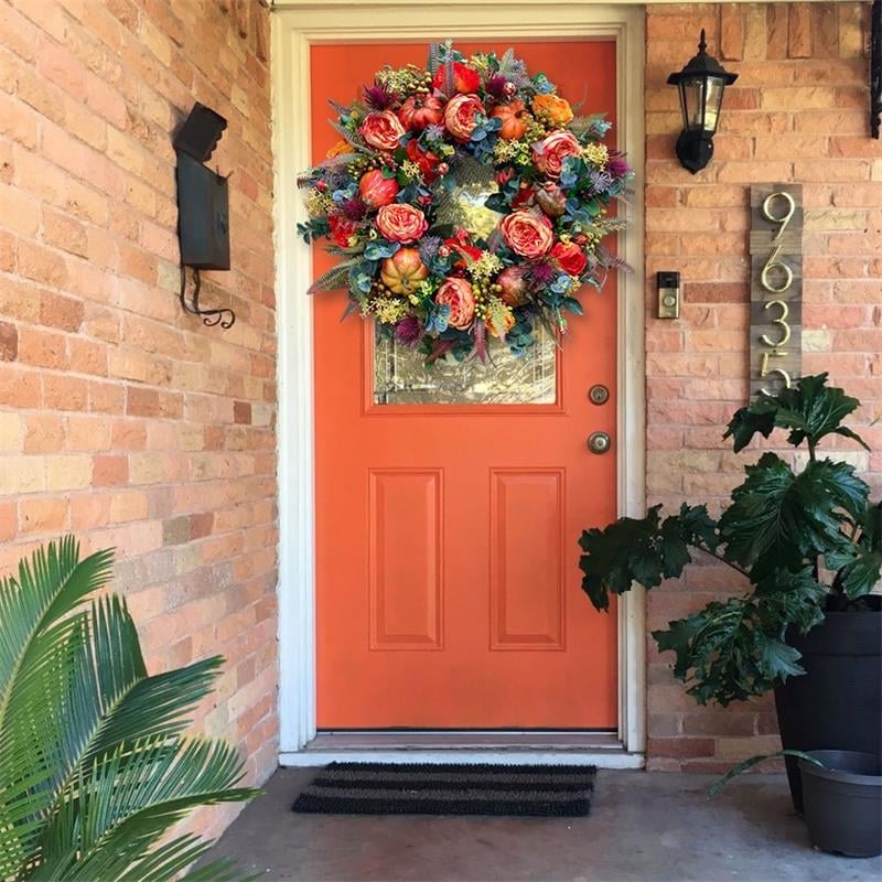 💖Fall Peony And Pumpkin Wreath - Year Round Wreath
