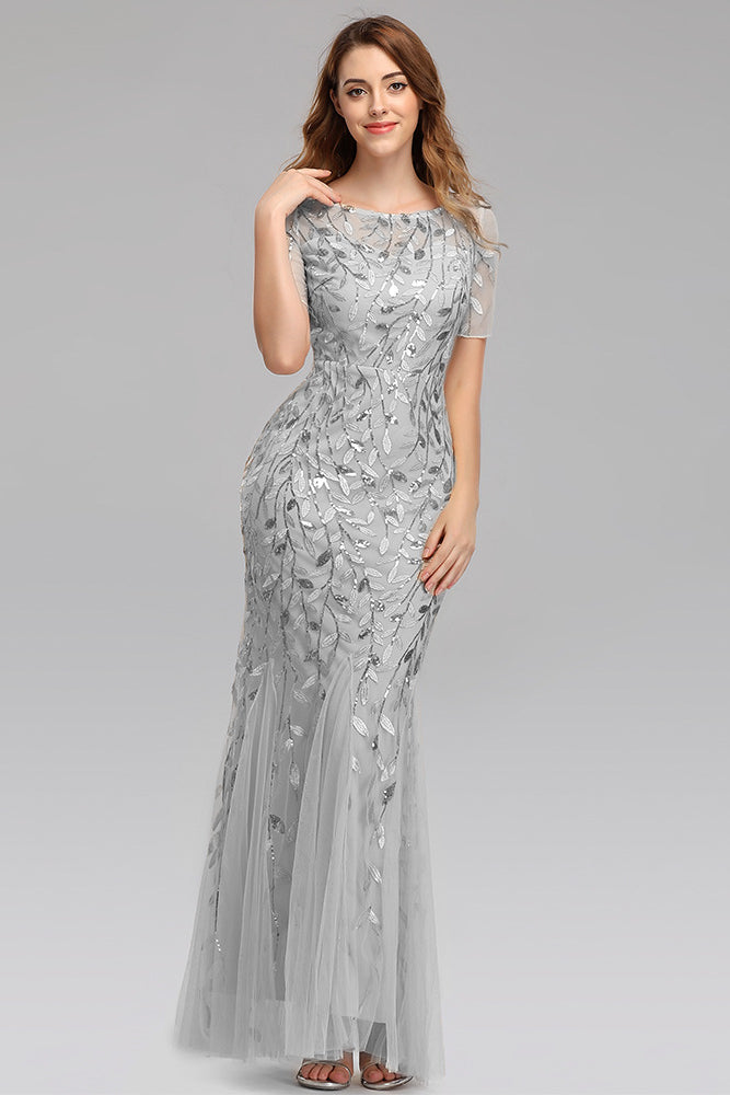 acelimosf™-Slim Fit Mesh Sequin Evening Dress Fishtail Dress