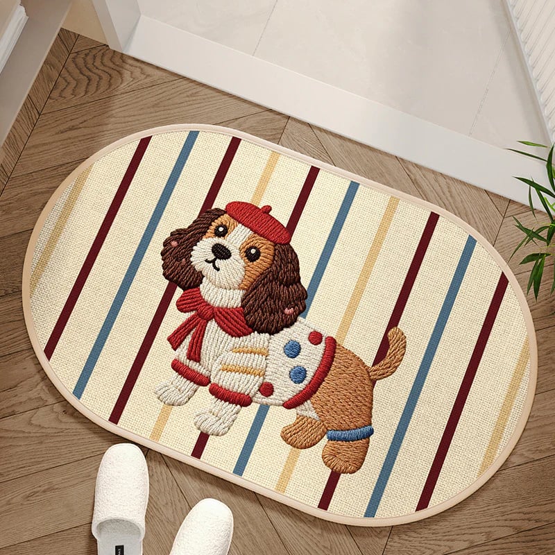 Absorbent Woven Bath Mat with Non-Slip Bottom🐶🐱