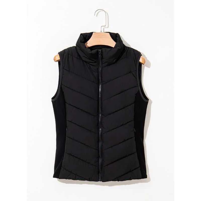 ✨️Womens Sleeveless Zip Up Outerwear Stand Collar Quilted Puffer Vest💗