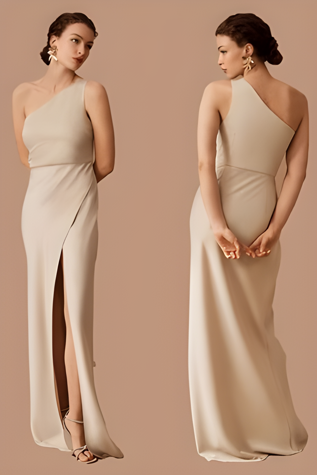 acelimosf™-Bridesmaid dress silky satin dress