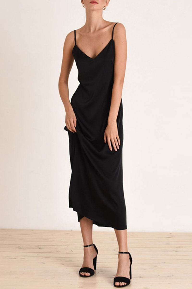 acelimosf™-Fashion Elegant Solid V Neck A Line Dresses