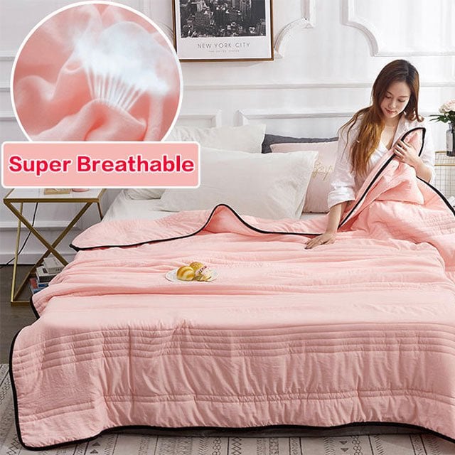 Cool Ice Silk Summer Time Air  Blanket Queen King Size