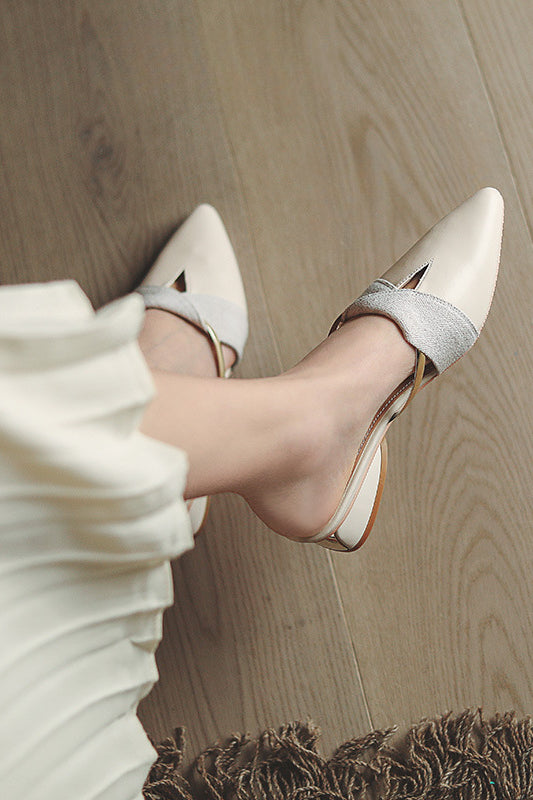 acelimosf™-Pointed toe half-cup flat shoes