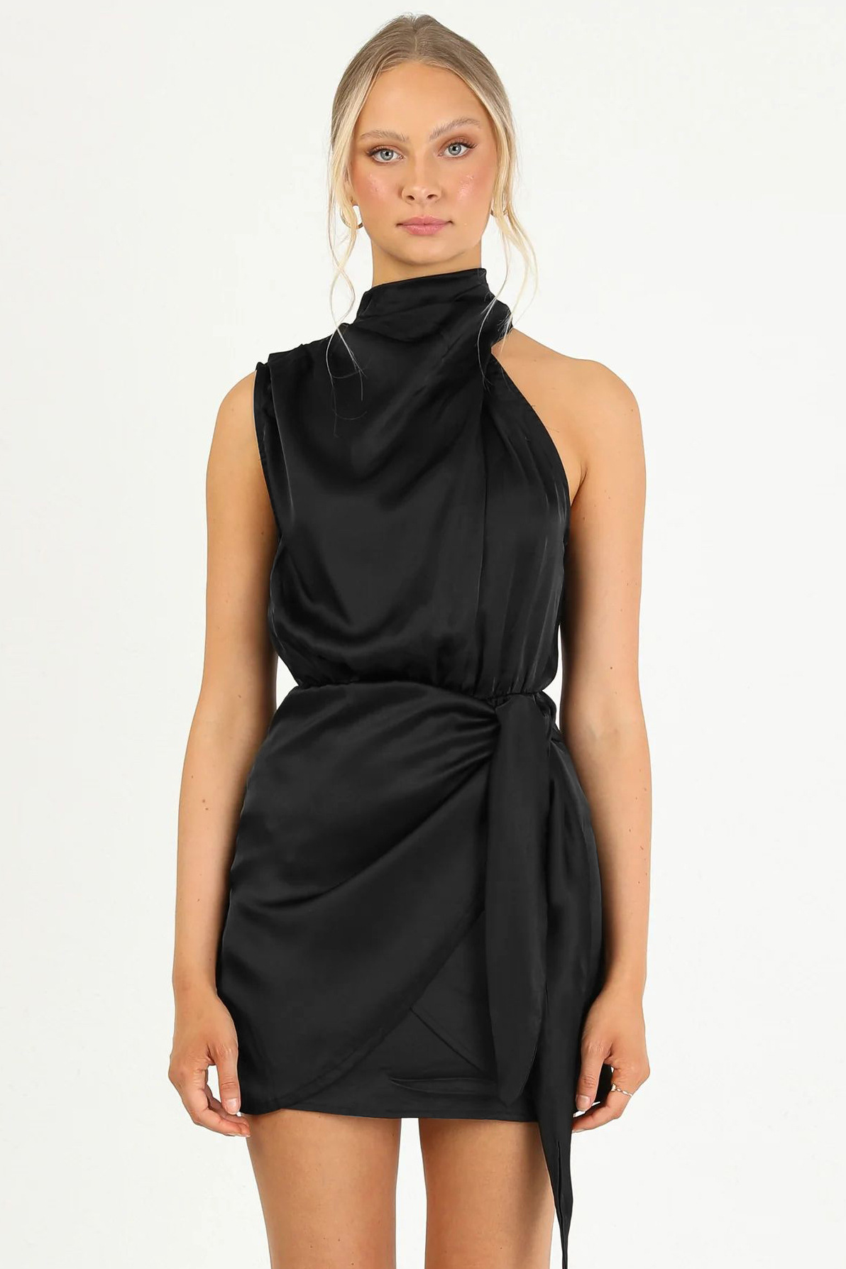 acelimosf™-Fashionable new halterneck satin strap slim dress