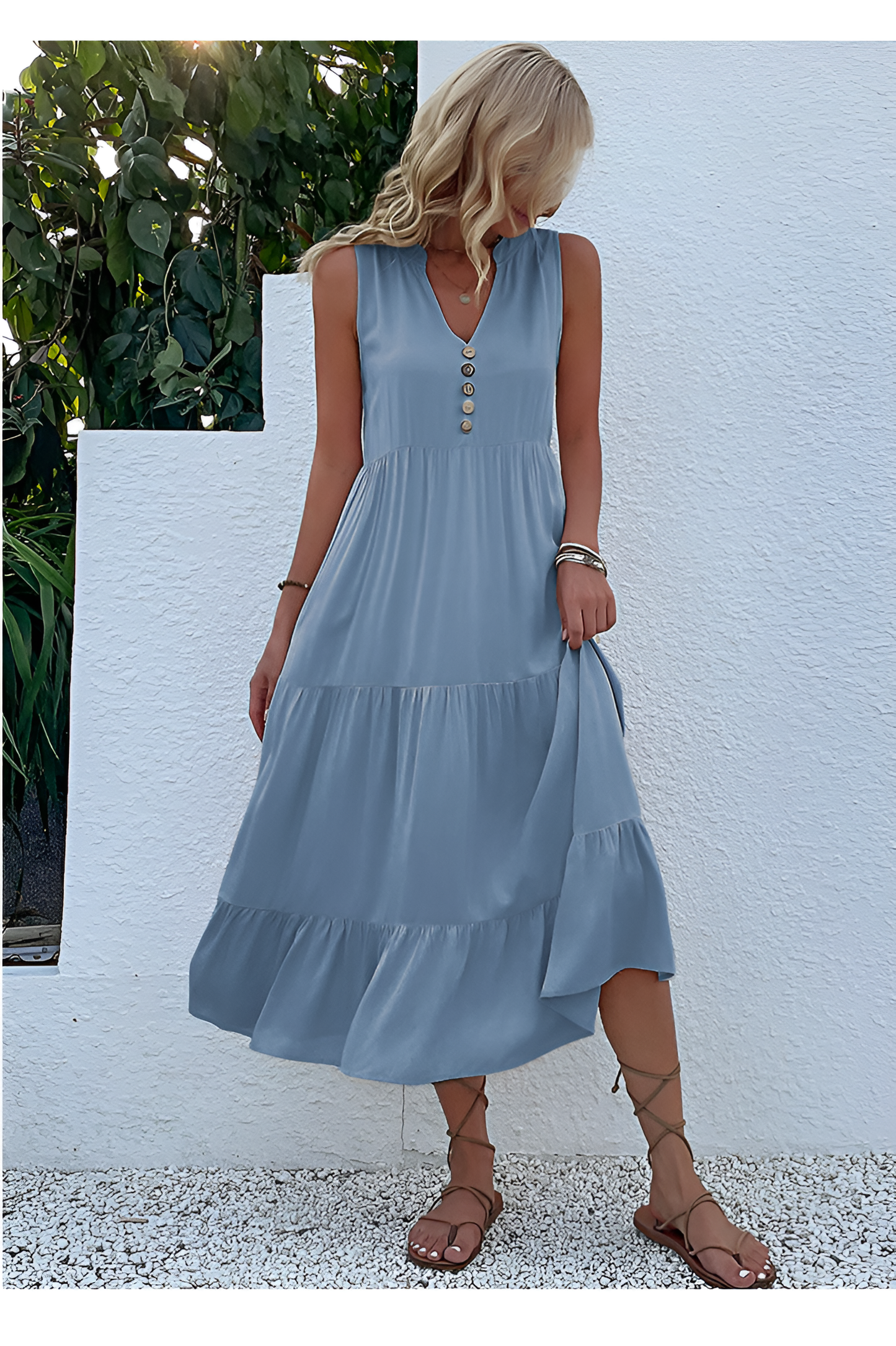 acelimosf™-Sleeveless loose casual solid color dress