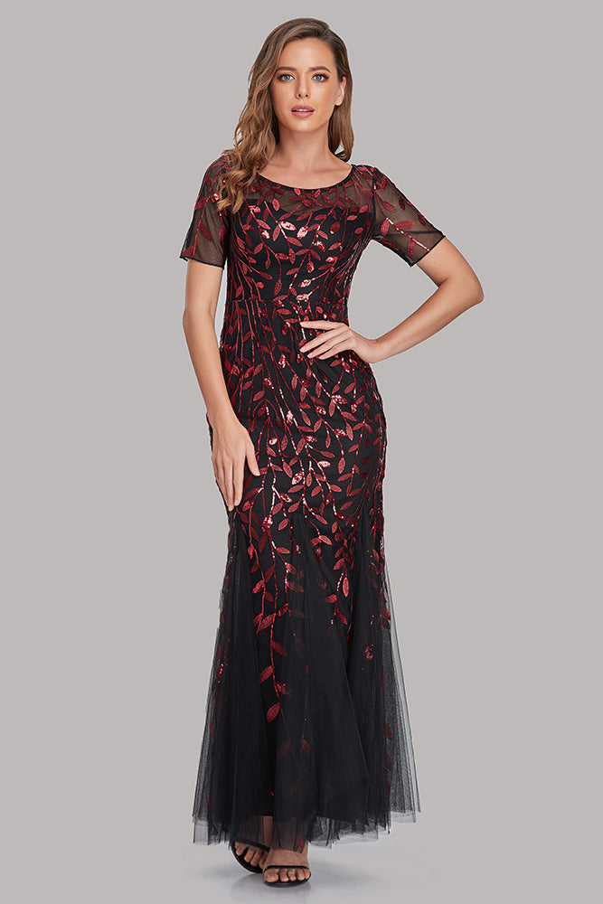 acelimosf™-Slim Fit Mesh Sequin Evening Dress Fishtail Dress