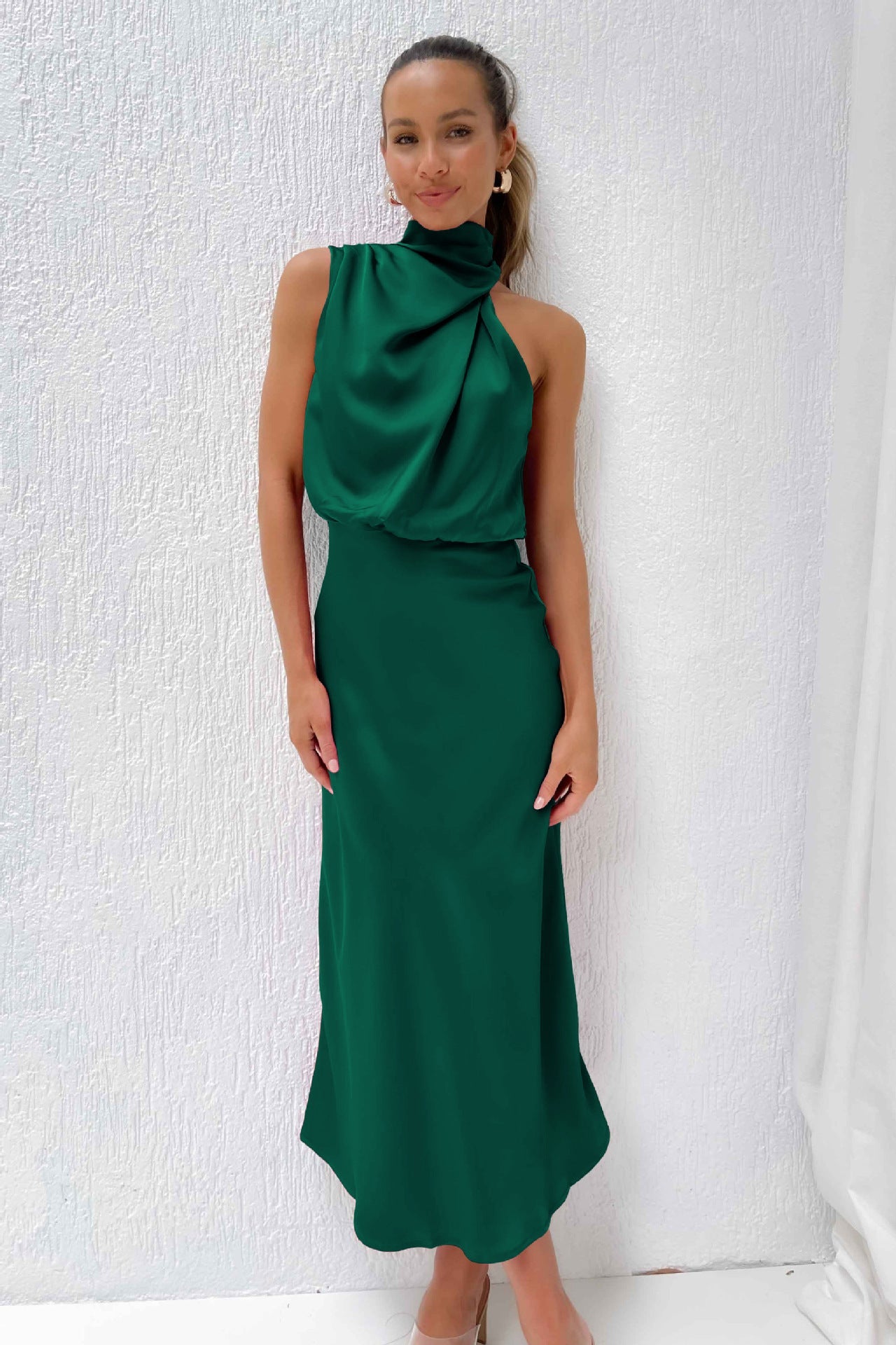 acelimosf™-Stylish and elegant satin sleeveless dress