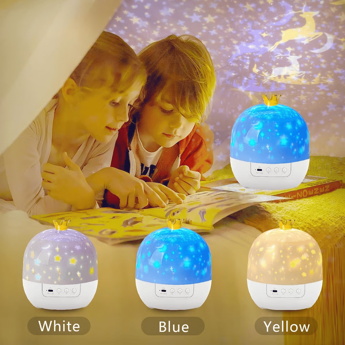 Projector Night Light for Kids 15 Sets of Films🔋Type-C Charging