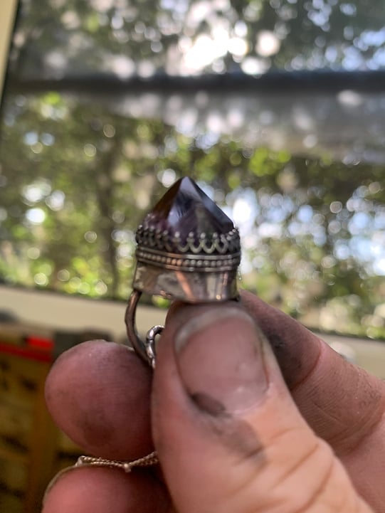 Amethyst And Crow Skull Locket Talisman