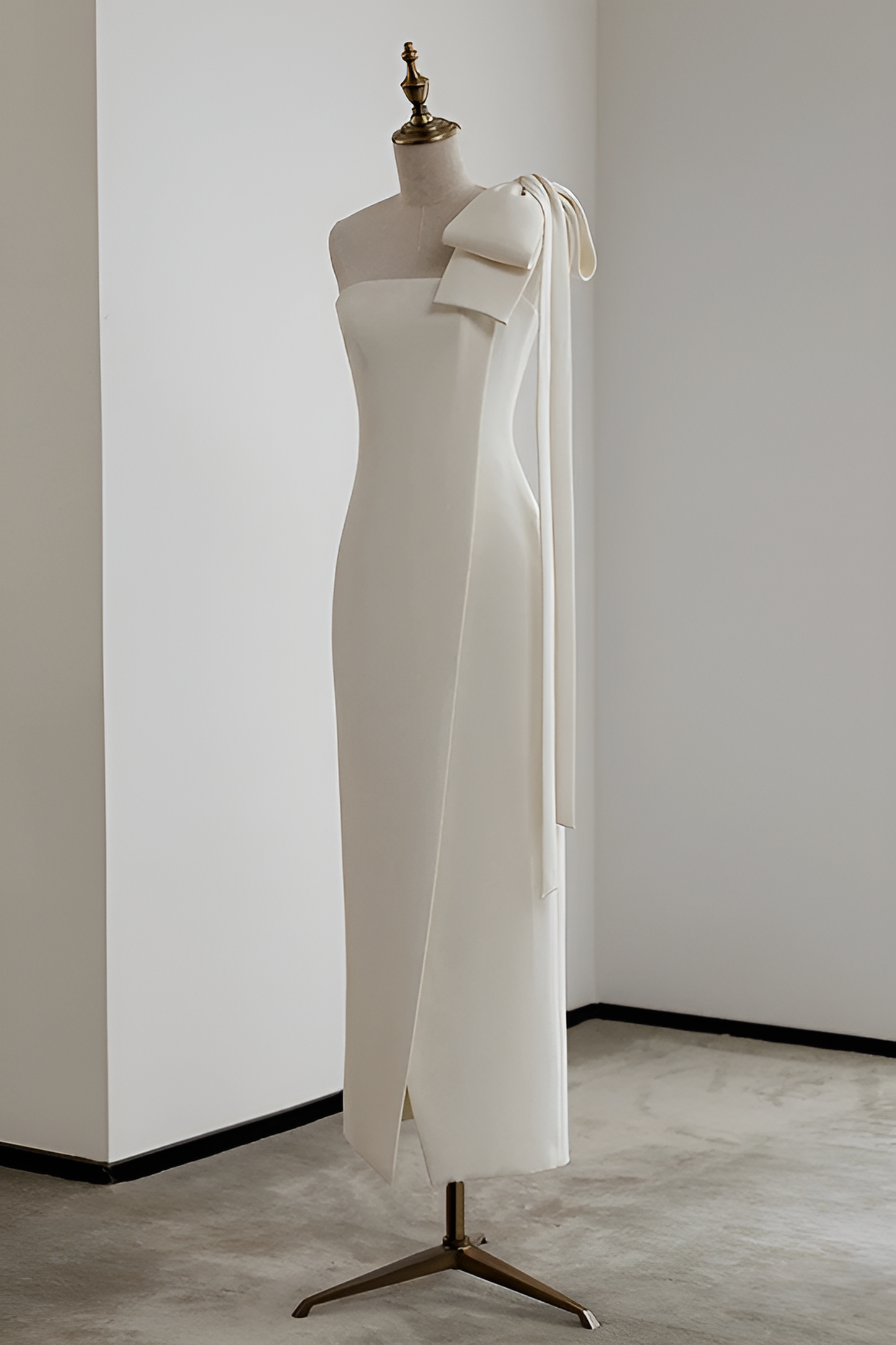 acelimosf™-Elegant banquet sexy slit one-shoulder white evening dress