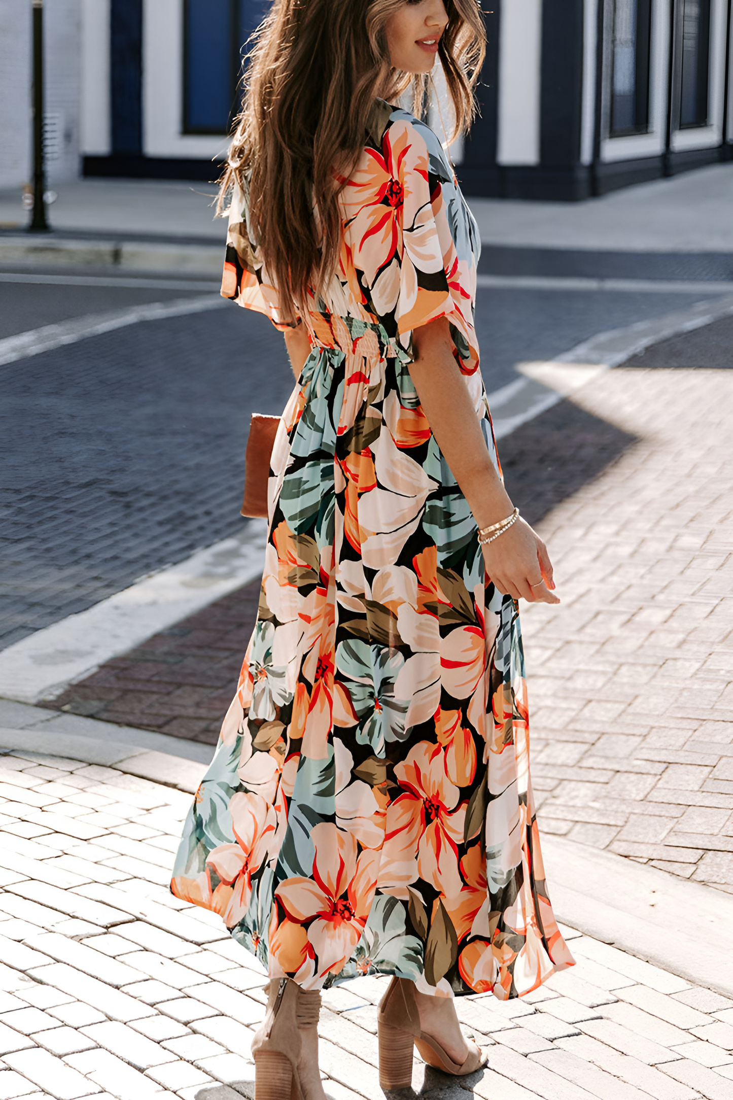 acelimosf™-Fashion printed slit dress