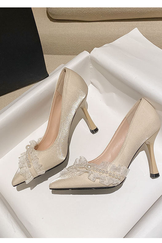 acelimosf™-Champagne French high heels