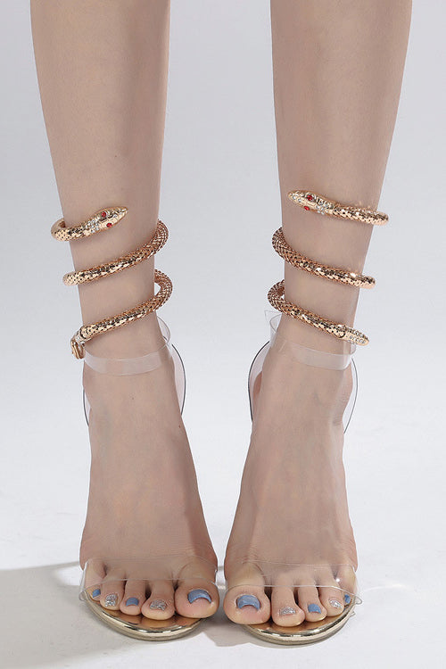 acelimosf™-Snake wrap transparent strappy high heels