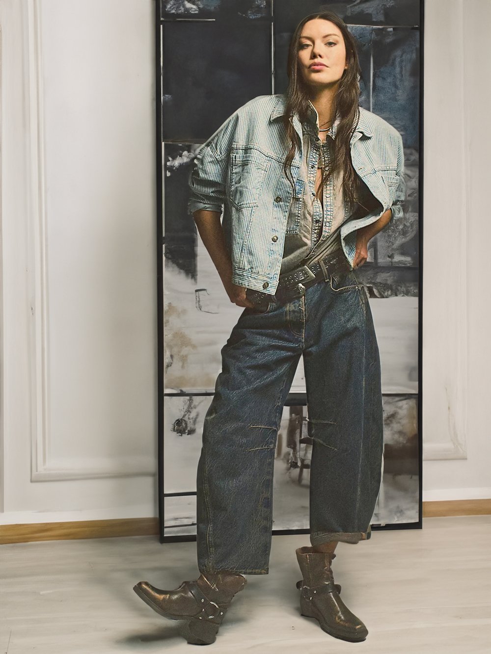 Casual And Trendy Mid-Rise Tube Jeans