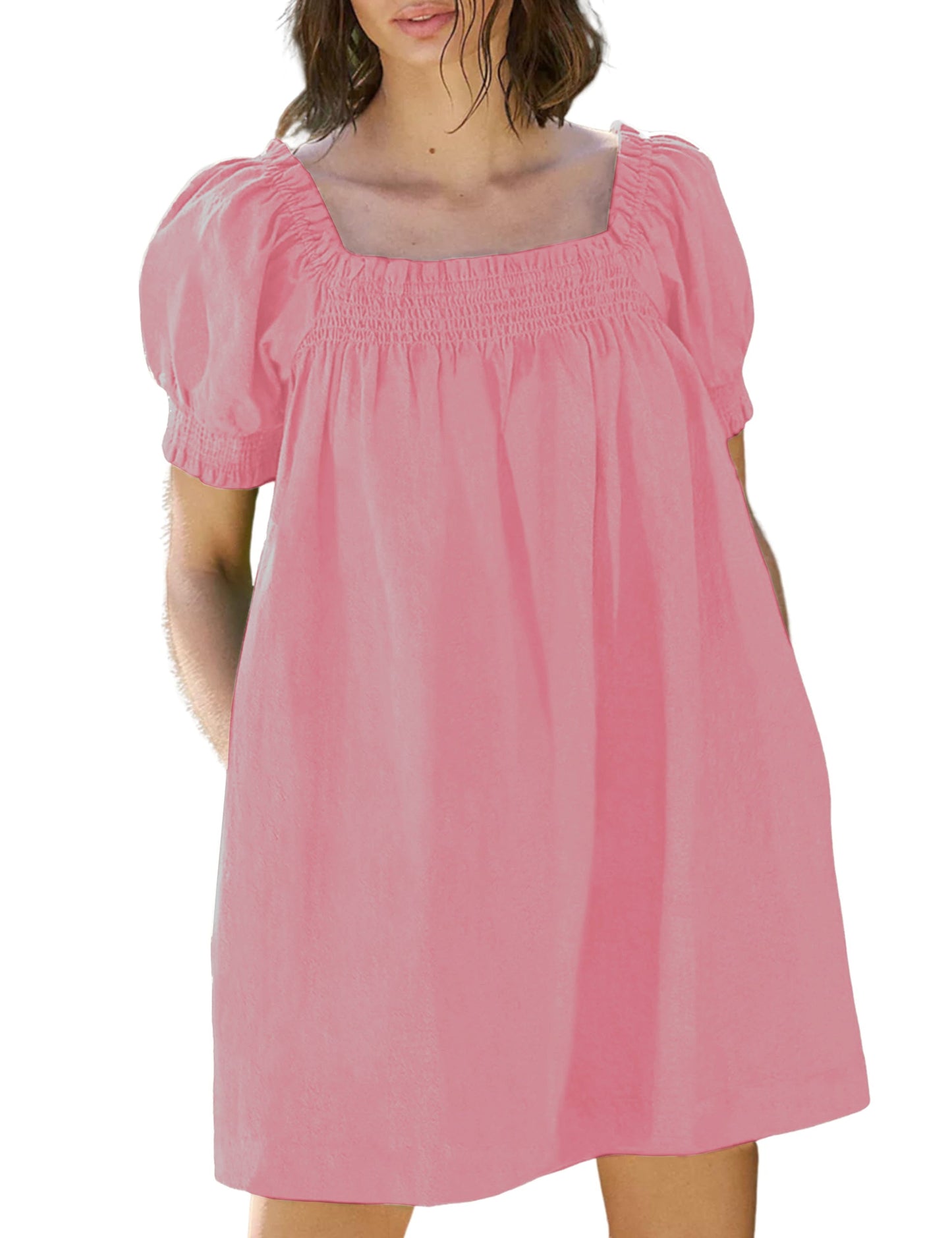 Women's Summer A-Line Mini Dress With Pockets