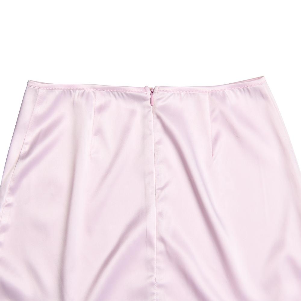 acelimosf™-Satin zip-up solid low rise maxi skirt