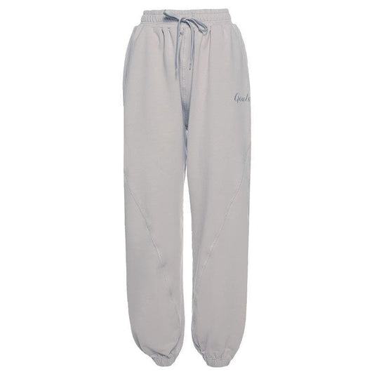 acelimosf™-Letter embroidered cotton sweat pant y2k 90s Revival Techno Fashion